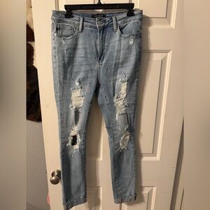 Judy Blue Ripped Light Blue Skinny Jeans